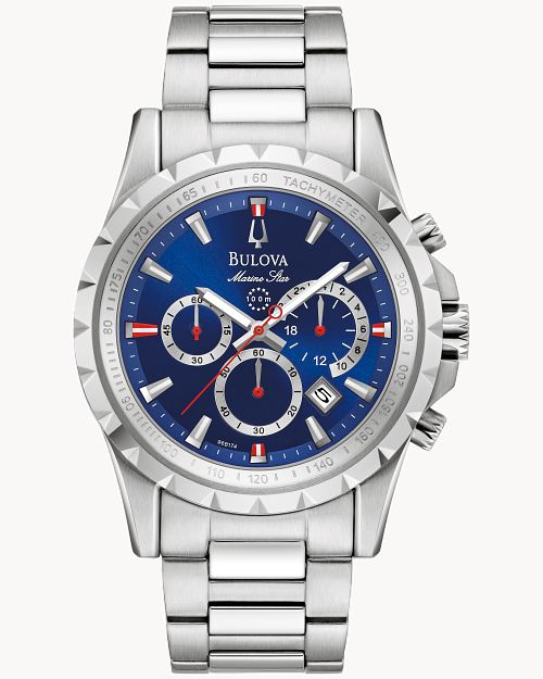 Bulova chronograph alarm shop marine star 100m